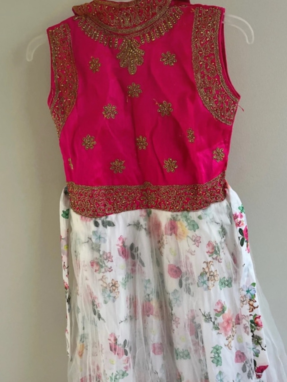 Girls Pink Embellished Lehenga